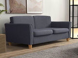 Compact Loveseat Sofa, Modern 2 Seater Sofa for Living Room with Wood Legs and Armrests, Dark Grey T3398P328116