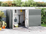 Tool Shed Grey Galvanised Steel Large Garden Tool Shed 316214