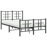Bed Frame Black Powder-coated Steel Small Double Bed Frame 355576