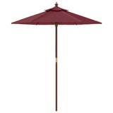 Garden Parasol with Wooden Pole Bordeaux Red 196x231 cm 363163
