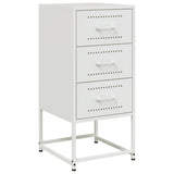 ZNTS Bedside Cabinet White 36x39x78 cm Steel 846588