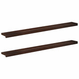 Window Sills 2 pcs Dark Brown 140 x 20 x 2 cm Solid Beech Wood 42048301