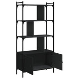 Bookcase with Doors Black76.5x30x154.5 cm Engineered Wood 833348