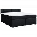 Box Spring Bed with Mattress Black 180x200 cm Fabric 3285969