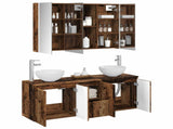 Bathroom Cabinet Set 4 pcs Old Wood 103.5 x 15.5 x 70 cm 3406349