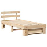 Bed Frame with Headboard Brown 80 x 200 cm Solid Pine Wood 872503