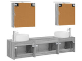 Bathroom Cabinet Set 5 pcs Grey Sonoma Engineered Wood 3406524