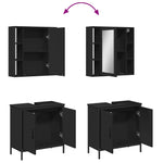 ZNTS 2 Piece Bathroom Furniture Set Black Engineered Wood 3214720