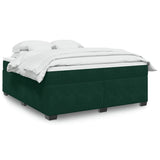 Box Spring Bed with Mattress Dark Green 180x200 cm Velvet 3285302