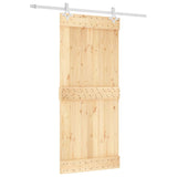 Sliding Door with Hardware Set 90x210 cm Solid Wood Pine 3203182