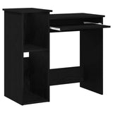Desk with Shelves Black 84x40x78 cm Engineered Wood 860446