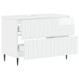 Bathroom Sink Cabinet ZWOLLE High Gloss White 82 x 41x 58.5 cm 896359
