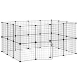 28-Panel Pet Cage with Door Black 35x35 cm Steel 3114038