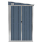 Wall-mounted Garden Shed Grey 118x194x178 cm Galvanised Steel 316222