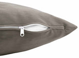 Cushion with Pillow HEERLEN 2 pcs Light Grey Velvet 928512