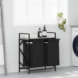 Laundry Basket 2 Compartments with Shelf Grey Sonoma 859068