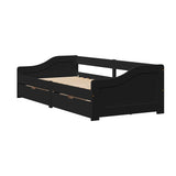 Day Bed with 2 Drawers without Mattress IRUN Black 90x200 cm 3314680
