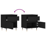 Bedside Cabinet Black 40x35x50 cm Engineered Wood 830654