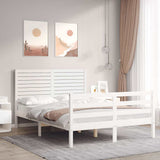 Bed Frame without Mattress White 140x200 cm Solid Wood 3195027