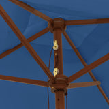 Garden Parasol with Wooden Pole Azure Blue 198x198x231 cm 363190