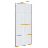 Walk-in Shower Wall Gold 90 x 195 cm Tempered Glass 42022058