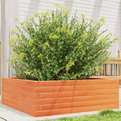ZNTS Garden Planter Wax Brown 70x70x23 cm Solid Wood Pine 847195