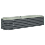 45528 Garden Raised Bed 240x80x44 cm Galvanised Steel Grey