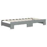 Daybed with Trundle and Mattresses Light Grey 90x190 cm Fabric 3197259