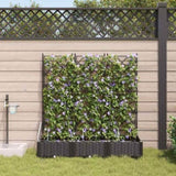 Garden Planter 3 pcs Black 120 x 40 x 126 cm Plastic 42002852