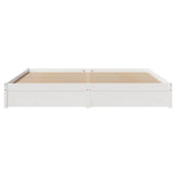 Bed Frame without Mattress White 200x200 cm Solid Wood Pine 3301671