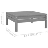 10 Piece Garden Lounge Set Grey Solid Wood Pine 3083381