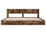 Bed Frame with Storage and Headboard Smoked Oak 180 x 200 cm 3414363