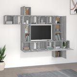 10 Piece TV Cabinet Set Grey Sonoma Engineered Wood 3120321