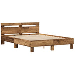Bed Frame with Headboard Old wood 140 x 190 cm Engineered wood 3333951