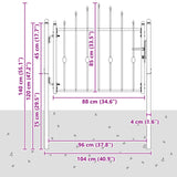Fence Gate HORST 100 x 75 cm Metal Black Lockable 42034048