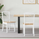 Dining Chairs 2 pcs White 50 x 52.5 x 91 cm Solid Rubber Wood 42020452