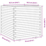 ZNTS Garden Planter White 70x70x72 cm Solid Wood Pine 3282620