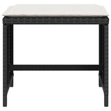 Garden Stools with Cushions 4 pcs Black 41x41x36 cm Poly Rattan 365041