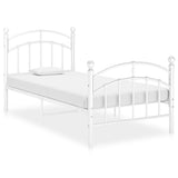 Bed Frame without Mattress White Metal 100x200 cm 324971