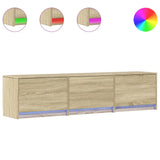 TV Cabinet with LED Sonoma 165 x 34 x 40 cm Engineered Wood 8006548