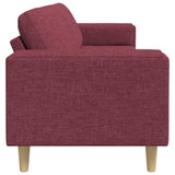 Living Room Couch Wine Red 250 x 77 x 76 cm Polyester 3335084