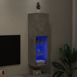 TV Cabinet with LED Lights Concrete Grey 30.5x30x102 cm 837021