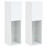TV Cabinets with LED Lights 2 pcs White 30.5x30x102 cm 837016