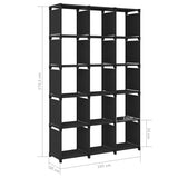 322618 15-Cube Display Shelf Black 103x30x175,5 cm Fabric