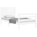 Bed Frame without Mattress White 90x200 cm Solid Wood 3195012