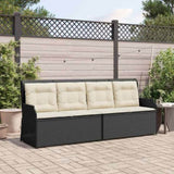 Garden Bench Black Poly Rattan 3394449