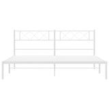 Metal Bed Frame without Mattress with Headboard White 183x213cm 372331
