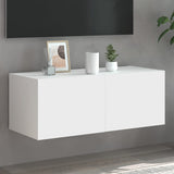 TV Wall Cabinet with LED Lights White 80x35x31 cm 837281