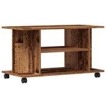 ZNTS TV Cabinet with Castors Old Wood 80x40x45 cm Engineered Wood 855790