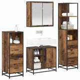 Bathroom Furniture Set with Door 4 pcs Old Wood Engineered Wood 3402411